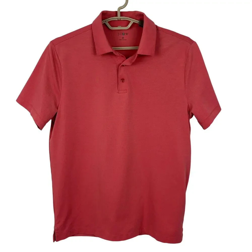 J. Crew NEW Classic Untucked performance piqué polo shirt Med Seasoned Red 2025